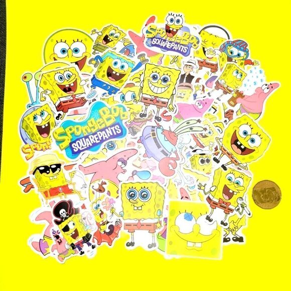50Pcs Brand New Spongebob Waterproof Stickers - Picture 1 of 1